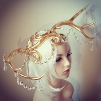 Golden Stag Headdress V2