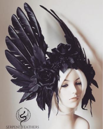 Raven Roses Headdress - SOLD