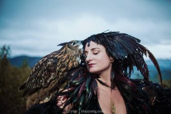 Photo by Yiaz Yang, with Ritual the owl, headdress and model - Ka Amorastreya