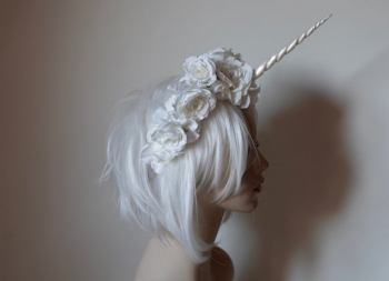 White Wedding Unicorn Headdress