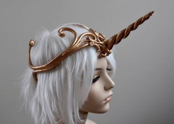 Gold Filigree Unicorn Headdress