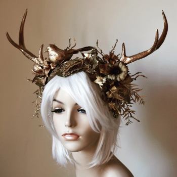 Golden Forest Stag Headdress