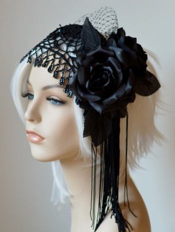 Black Rose 20's inspired Fascinator