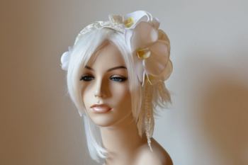 White Orchid Bridal fascinator