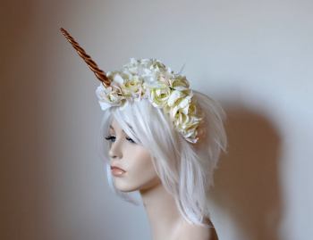 Custard & Cream Unicorn Headdress -SOLD