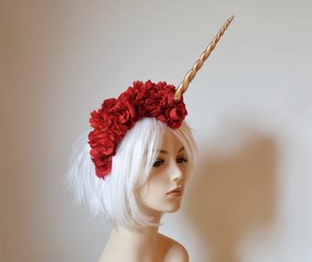 Scarlet Unicorn Headdress - SOLD