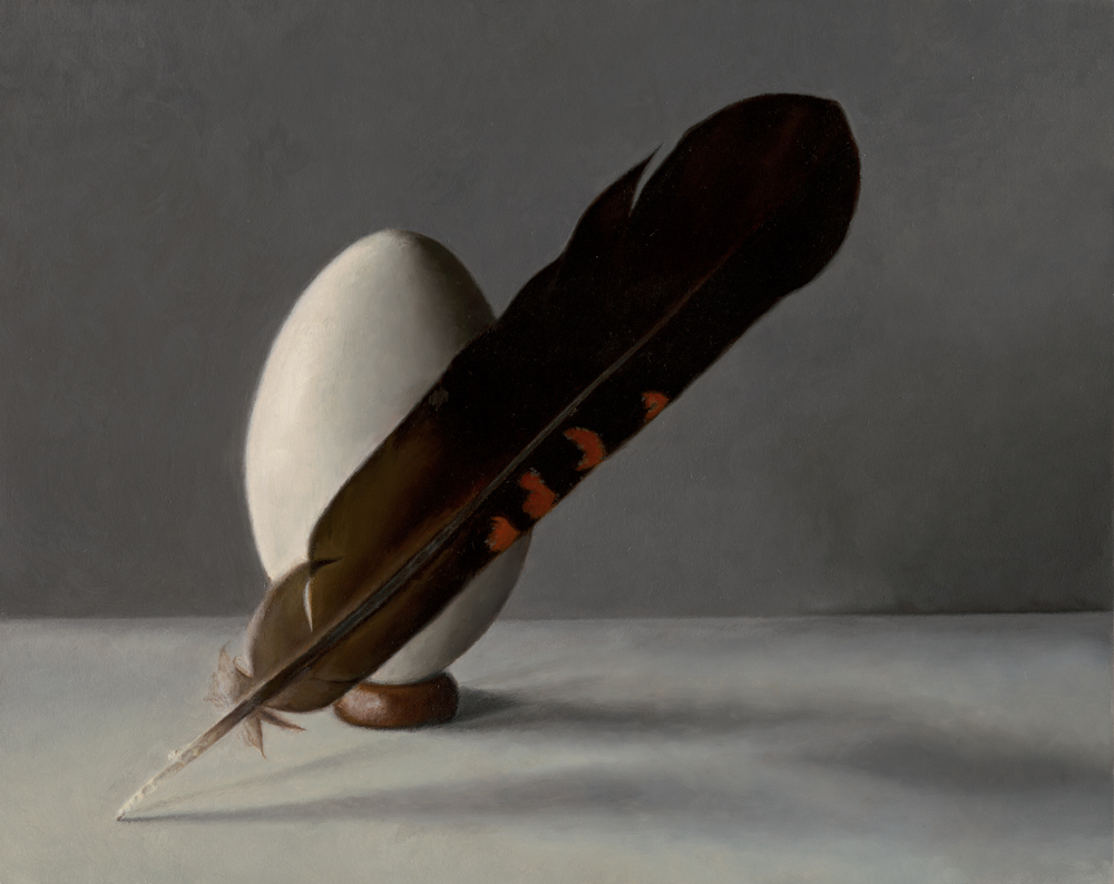 Swan Egg and Black Cockatoo Feather