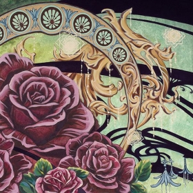 Rose Nouveau, acrylic on canvas by Ka Amorastreya
