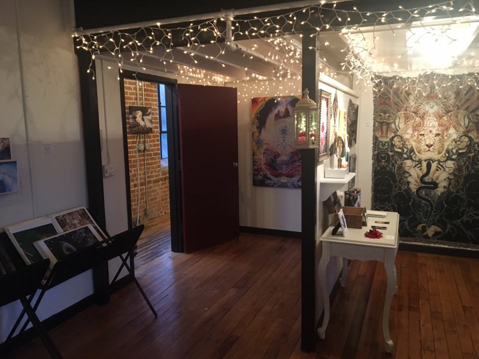 the entryway and boutique