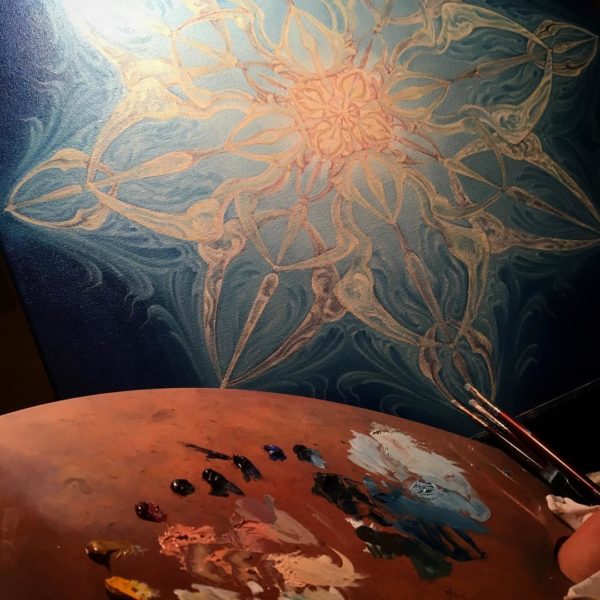 Vajra Star - Original oil painting on canvas - 24x24" - Image 3