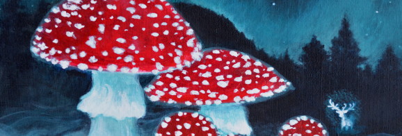 Winter Enchantment - Amanita Mushrooms