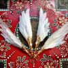 Angel Wings Feather Earrings / gold & white - Image 2
