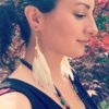 Angel Wings Feather Earrings / gold & white - Image 4