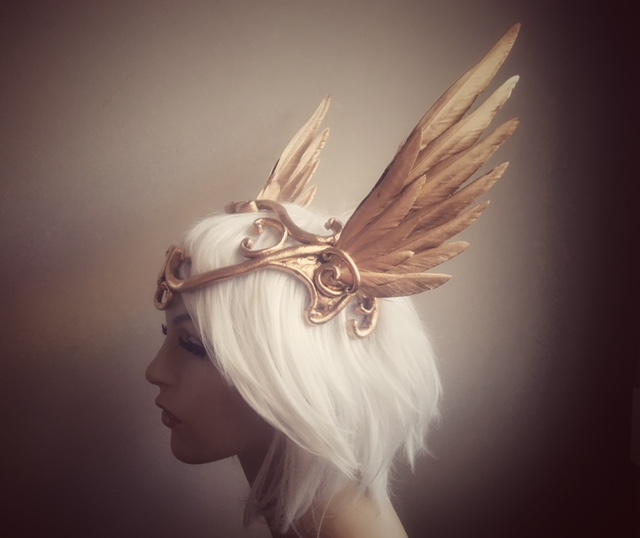 Gold Wings & Filigree Headdress : Made to order