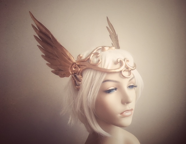 Gold Wings & Filigree Headdress : Made to order - Serpentfeathers