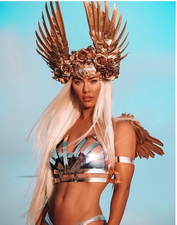 Victory Rose (Gold Wings & Roses) Headdress - Image 9