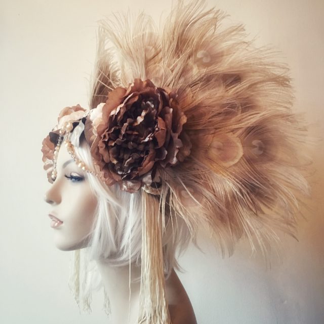 Gold Wings & Filigree Headdress : Made to order - Serpentfeathers