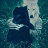 Two Wolves : Alpha & Omega - Original oil painting on canvas - 30 x 40 "