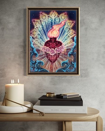 Immaculate Heart- Original acrylic painting on canvas - 12 x 16 " - Image 3